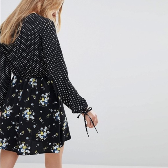 Miss SelfRidge Spot and Floral Print Dress - Picture 2 of 3